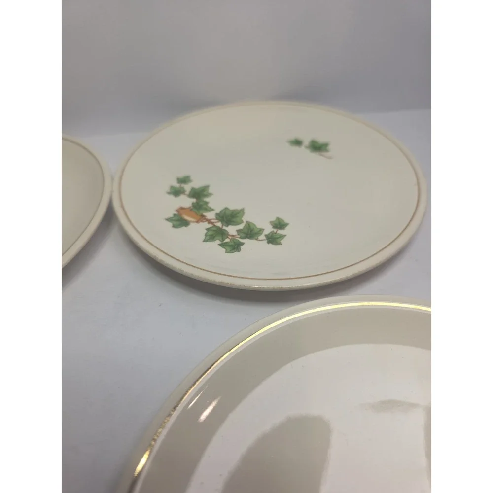 Paden City‎ Pottery USA Ivy  Gold Trim Set Of 4 Bread Plates 6.25 Vintage 1953